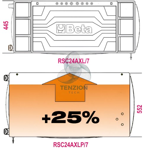 Cassettiera Mobile 7 Cassetti Modello Lungo XL Sistema Antiribaltamento Piano Di Lavoro Legno