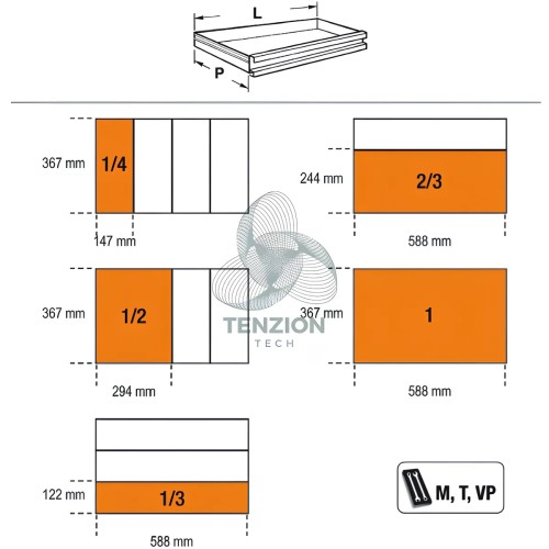 Cassettiera Mobile 7 Cassetti Modello Lungo XL Sistema Antiribaltamento Piano Di Lavoro Legno
