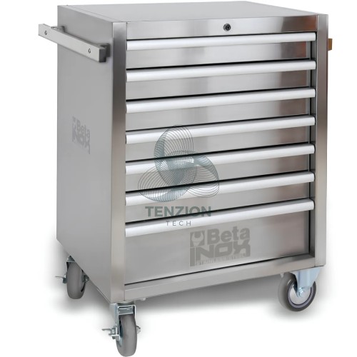 Cassettiera Mobile 7 Cassetti Ruote Antitraccia Acciaio Inox