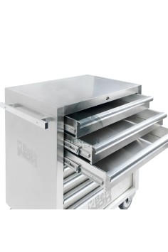Cassettiera Mobile 7 Cassetti Ruote Antitraccia Acciaio Inox 2