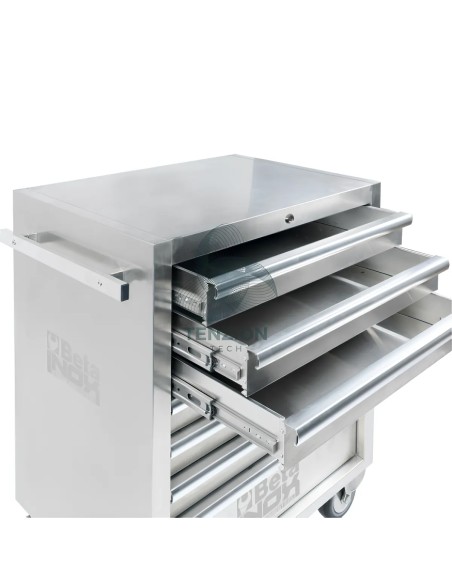 Cassettiera Mobile 7 Cassetti Ruote Antitraccia Acciaio Inox
