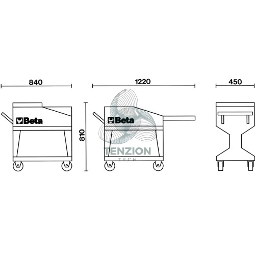 Carrello Tank Con Mensola