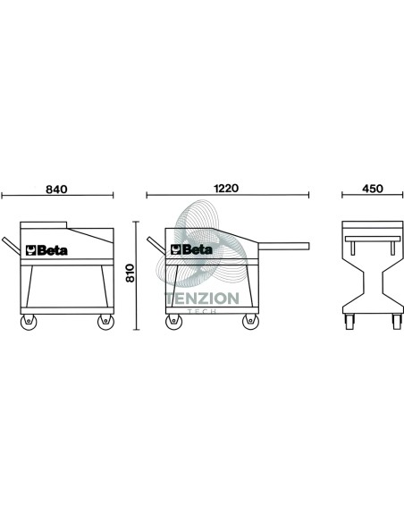 Carrello Tank Con Mensola