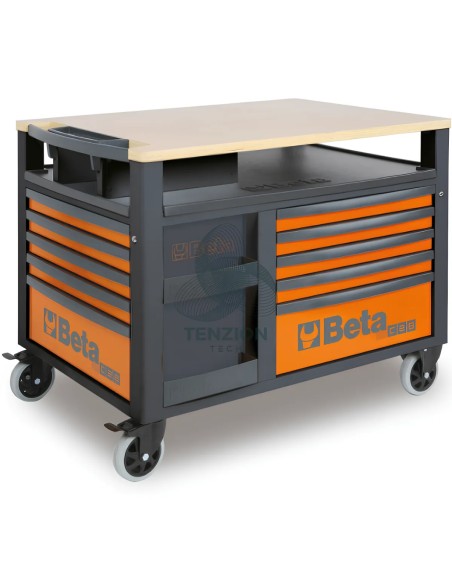 Carrello 10 Cassetti Con Piano Di Lavoro Legno SuperTank
