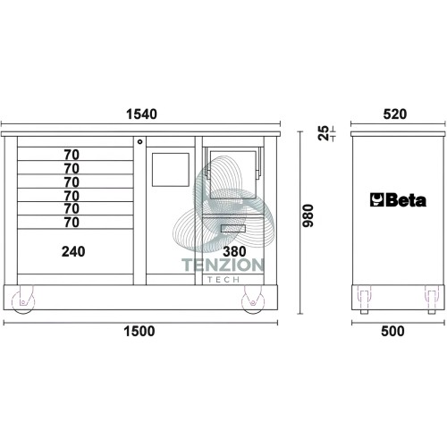 Cassettiera Mobile Speciale Tipo Racing SM