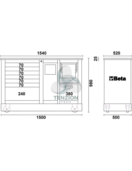 Cassettiera Mobile Speciale Tipo Racing SM