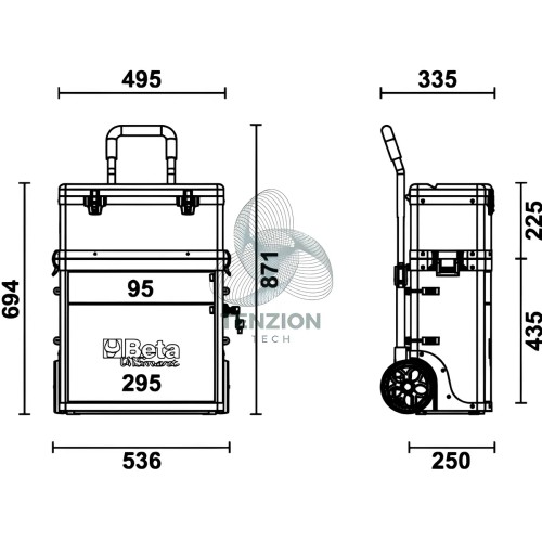 Trolley Portautensili 2 Moduli Sovrapponibili