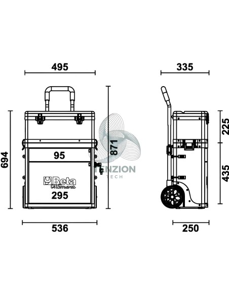Trolley Portautensili 2 Moduli Sovrapponibili