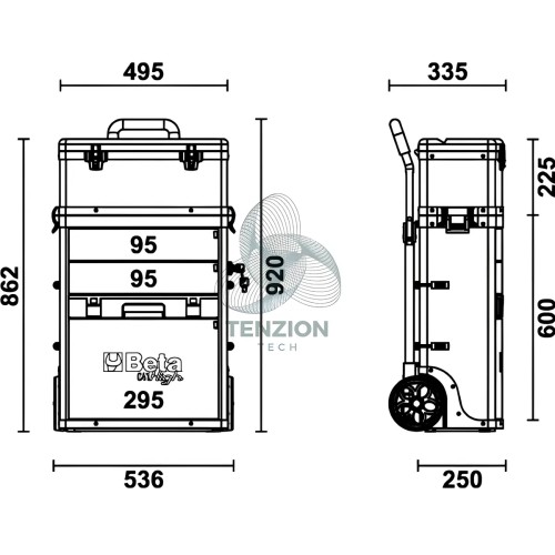 Trolley Portautensili 2 Moduli Sovrapponibili