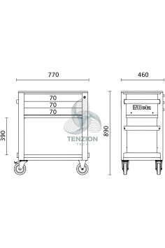 Carrello Di Servizio 3 Cassetti 2