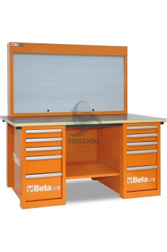Banco Da Lavoro MasterCargo Con Parete Portautensili Due Cassettiere