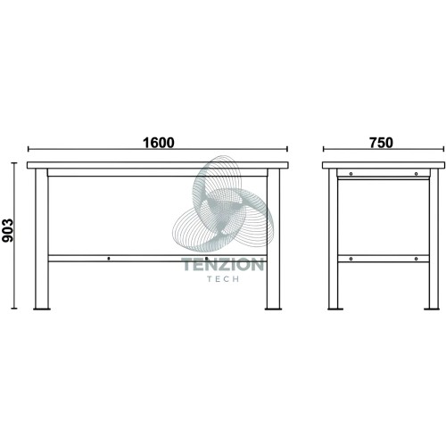 Banco Da Lavoro Piano In Legno 1,6m