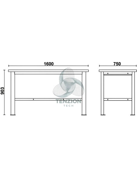 Banco Da Lavoro Piano In Legno 1,6m