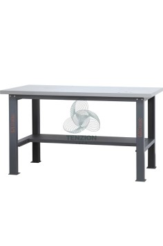 Banco Da Lavoro Piano MDF Rivestito Acciaio Inox 1,6m
