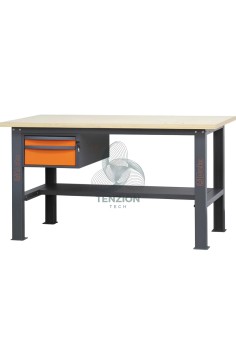 Banco Da Lavoro Piano In Legno 2 Cassetti 1,6m