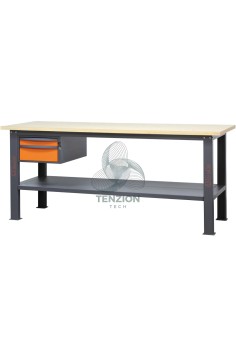 Banco Da Lavoro Piano In Legno 2 Cassetti 2,1m