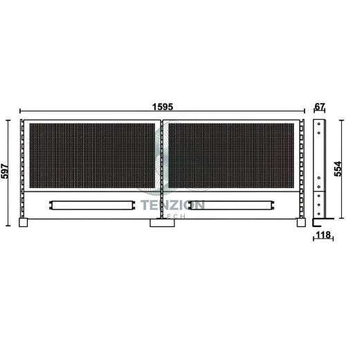 Kit 2 Pannelli Forati Con Struttura 1,6m Per Banchi Componibili C58BC