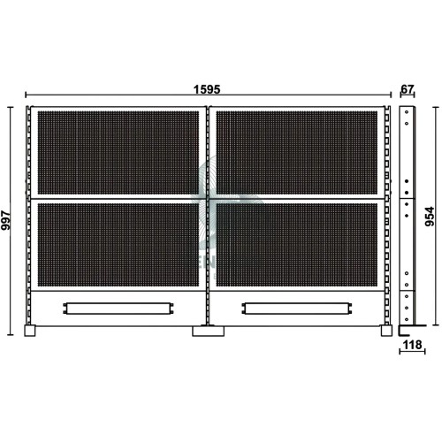 Kit 4 Pannelli Forati Con Struttura 1,6m Per Banchi Componibili C58BC