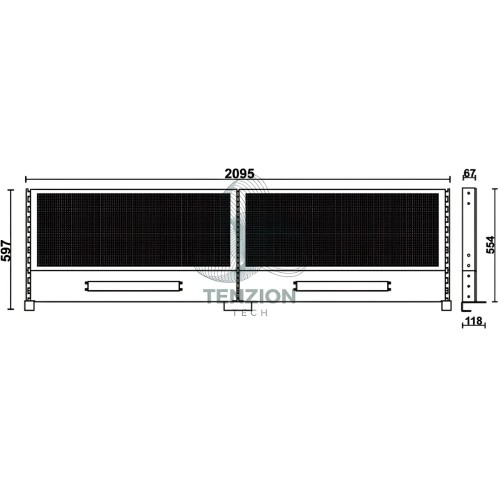 Kit 2 Pannelli Forati Con Struttura 2,1m Per Banchi Componibili C58BC