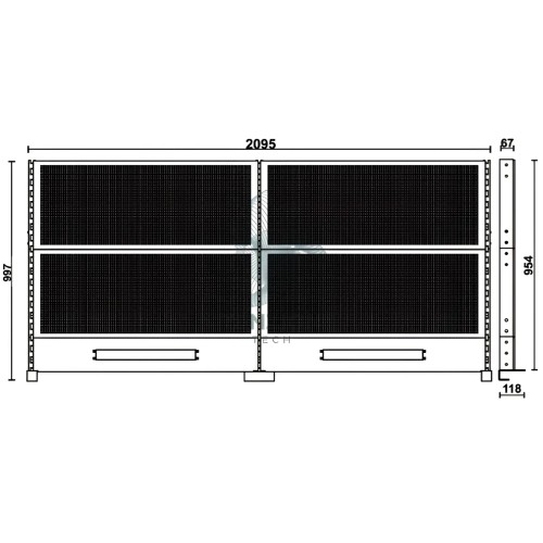 Kit 4 Pannelli Forati Con Struttura 2,1m Per Banchi Componibili C58BC