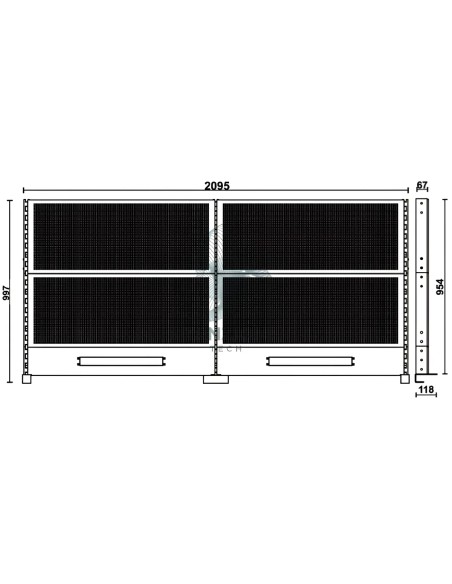 Kit 4 Pannelli Forati Con Struttura 2,1m Per Banchi Componibili C58BC