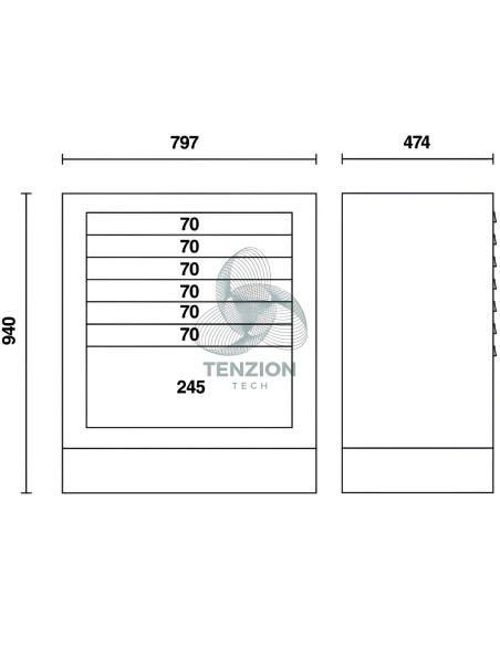 Modulo Fisso 7 Cassetti Arredo Officina RSC55