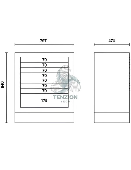 Modulo Fisso 8 Cassetti Arredo Officina RSC55