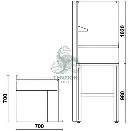 Angolo Autoportante Completo Arredo Officina RSC55