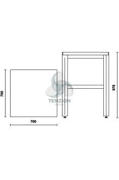 Elemento Angolare Con Gambe 700x700mm Arredo Officina RSC55 2