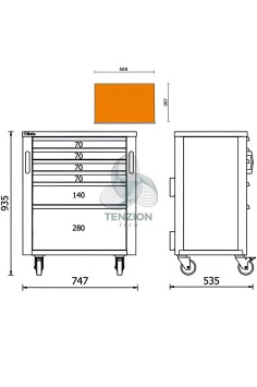 Cassettiera Mobile 6 Cassetti Arredo Officina RSC50 2.0 2