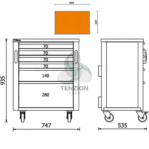 Cassettiera Mobile 6 Cassetti Arredo Officina RSC50 2.0