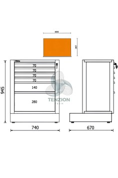 Modulo Fisso 6 Cassetti Arredo Officina RSC50 2.0 2