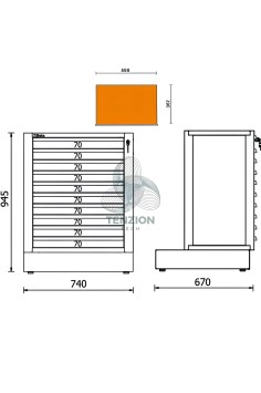 Modulo Fisso 10 Cassetti Arredo Officina RSC50 2.0 2