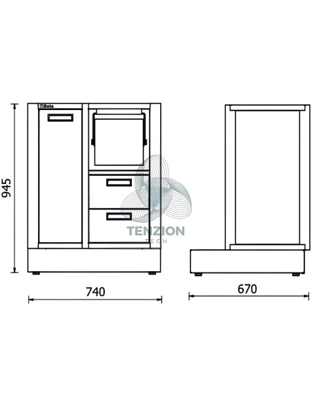 Modulo Fisso Di Servizio Arredo Officina RSC50 2.0