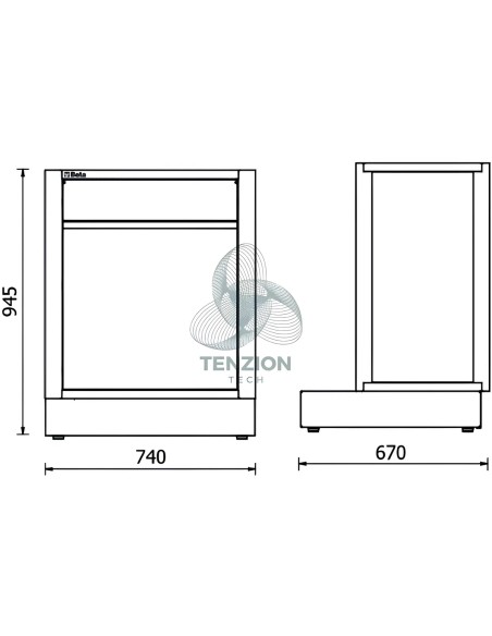 Modulo Fisso Per Rifiuti Differenziati Arredo Officina RSC50 2.0