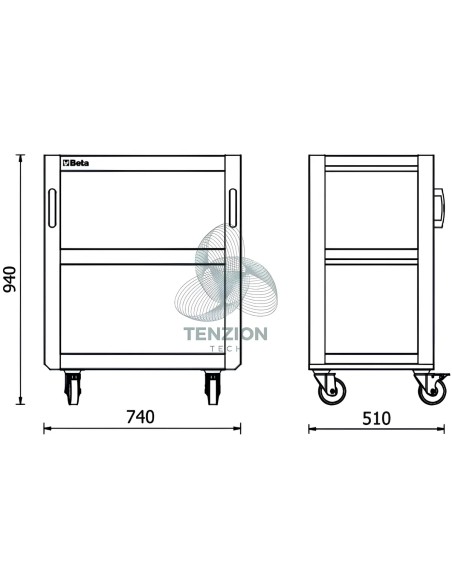 Carrello 3 Ripiani Arredo Officina RSC50 2.0