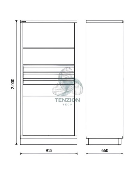 Armadio 2 Ante 3 Cassetti Lamiera Arredo Officina RSC50 2.0
