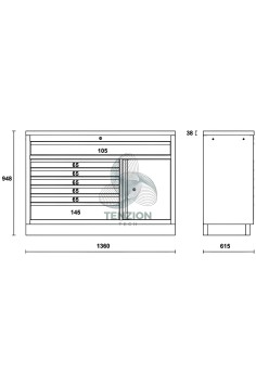 Modulo Fisso 7 Cassetti Arredo Officina C45PRO 2.0 2