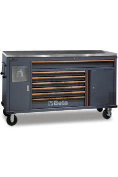 Cassettiera Mobile 7 Cassetti Cestino Portarifiuti Integrato Work Station Arredo Officina C45PRO 2.0