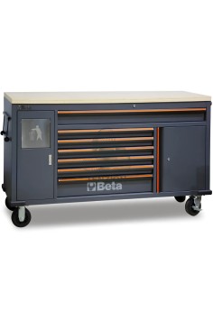 Cassettiera Mobile 7 Cassetti Cestino Portarifiuti Integrato Work Station Arredo Officina C45PRO 2.0
