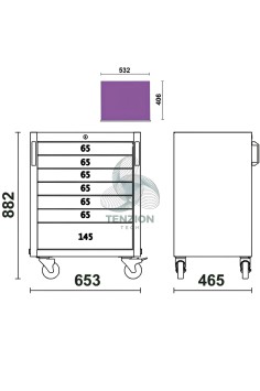 Cassettiera Mobile 7 Cassetti Arredo Officina C45PRO 2.0 2