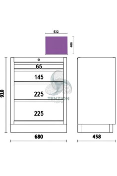 Modulo Fisso 4 Cassetti Arredo Officina C45PRO 2.0 2
