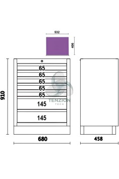 Modulo Fisso 7 Cassetti Arredo Officina C45PRO 2.0 2
