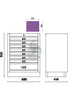 Modulo Fisso 8 Cassetti Arredo Officina C45PRO 2.0 2