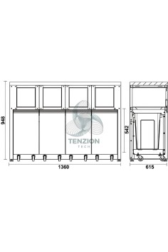 Modulo Fisso Raccolta Differenziata Arredo Officina C45PRO 2.0 2