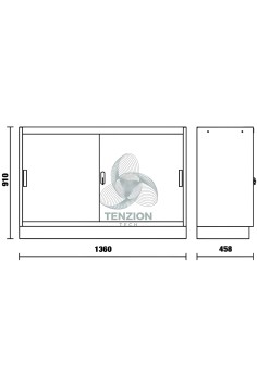 Modulo Fisso 2 Ante Lamiera 1360mm Arredo Officina C45PRO 2.0 2