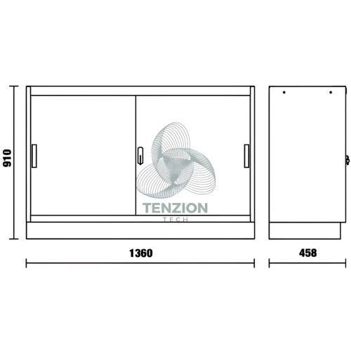 Modulo Fisso 2 Ante Lamiera 1360mm Arredo Officina C45PRO 2.0