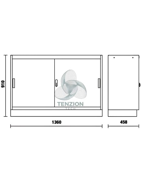 Modulo Fisso 2 Ante Lamiera 1360mm Arredo Officina C45PRO 2.0