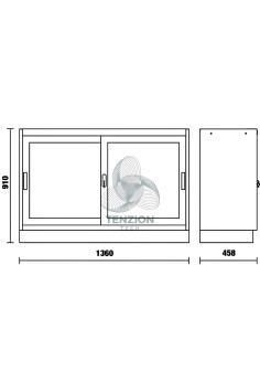 Modulo Fisso 2 Ante Trasparenti Policarbonato 1360mm Arredo Officina C45PRO 2.0 2