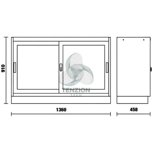 Modulo Fisso 2 Ante Trasparenti Policarbonato 1360mm Arredo Officina C45PRO 2.0